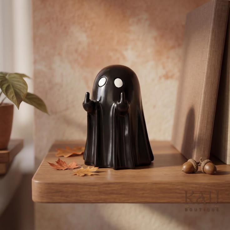 Statuette Fantôme Mignonne Doigt d'Honneur – Déco Halloween