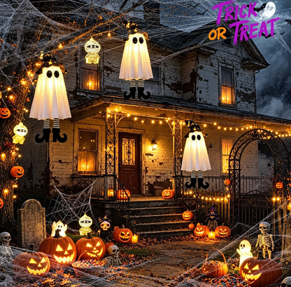 Suspension LED Halloween – Sorcière & Fantôme | Noctyra™