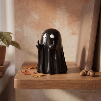 Statuette Fantôme Mignonne Doigt d'Honneur – Déco Halloween