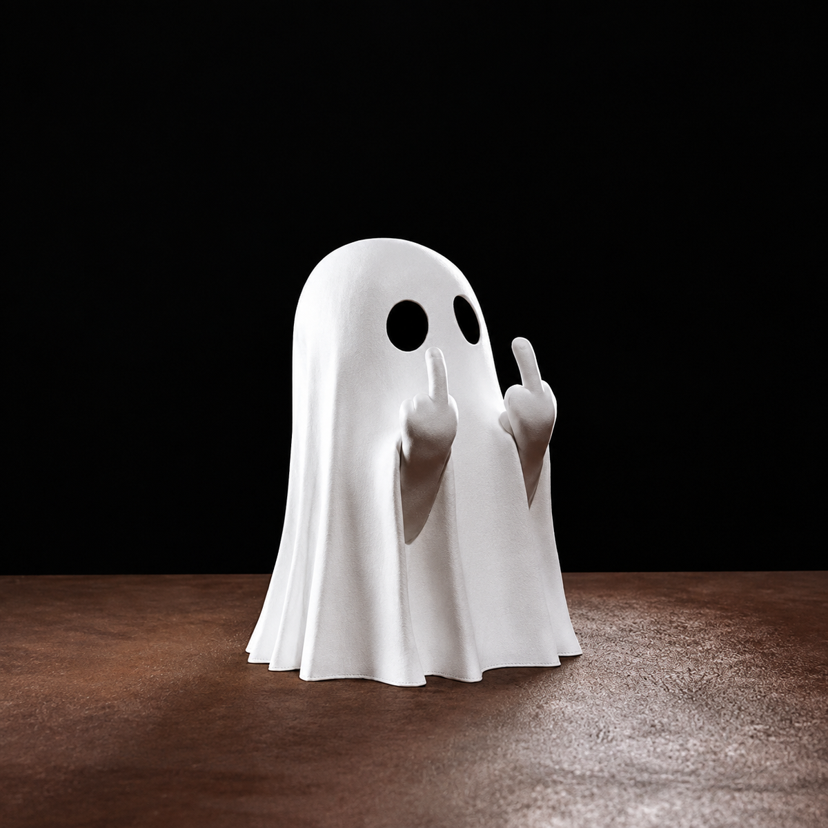 Statuette Fantôme Mignonne Doigt d'Honneur – Déco Halloween