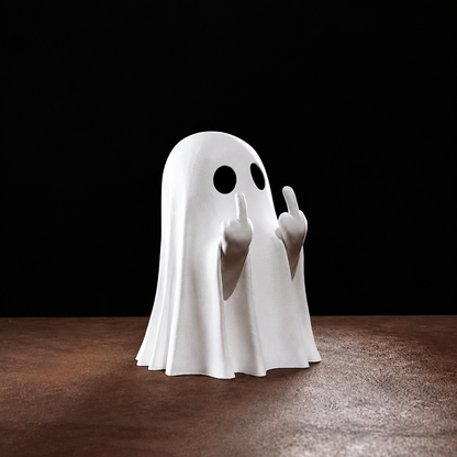 Statuette Fantôme Mignonne Doigt d'Honneur – Déco Halloween