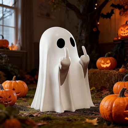 Statuette Fantôme Mignonne Doigt d'Honneur – Déco Halloween